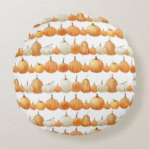 Coussins Ronds Citrouille d'automne : Motif d'illustration aquare