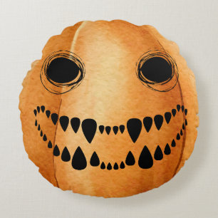 Coussins Ronds Citrouille Halloween Jack-O-Lantern