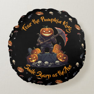 Coussins Ronds 🖤 Citrouille noir King Jouer l'oreiller 🎃