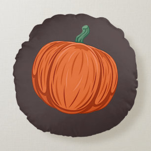 Coussins Ronds Citrouilles et Acorns d'automne recto verso