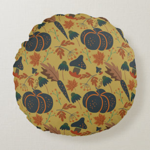 Coussins Ronds Citrouilles et carottes motif sans soudure