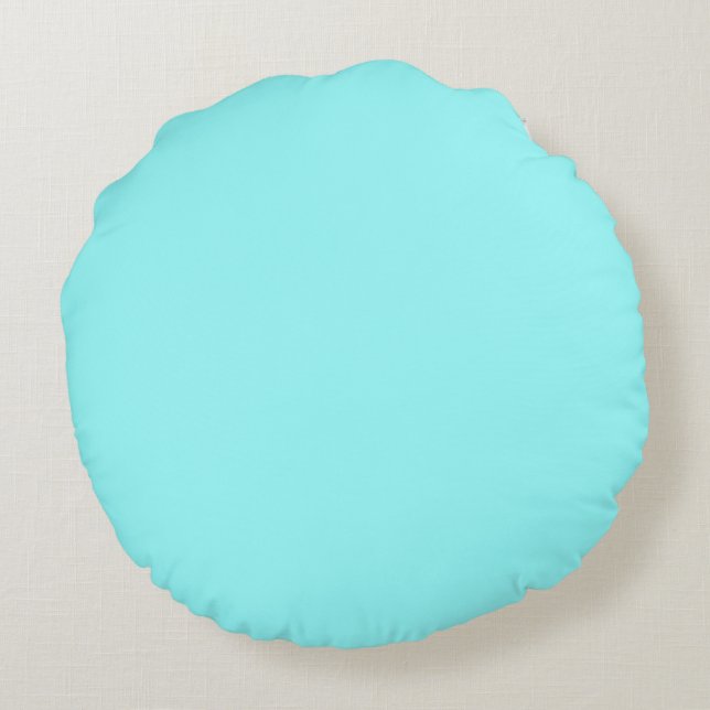 Coussins Ronds clair pastel bleu vert uni (Dos)