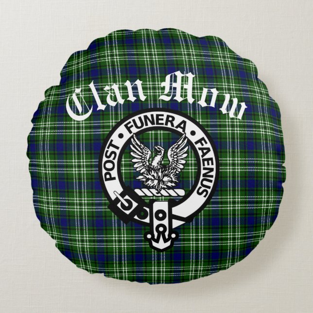Coussins Ronds Clan écossais Mow Crest & Tartan (Devant)