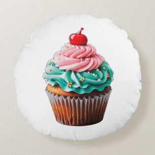Coussins Ronds Clipart d'illustration de dessert de Cupcake d'ann