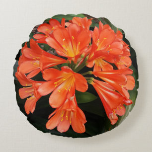 Coussins Ronds Clivia Miniata - La Belle Fleur Orange
