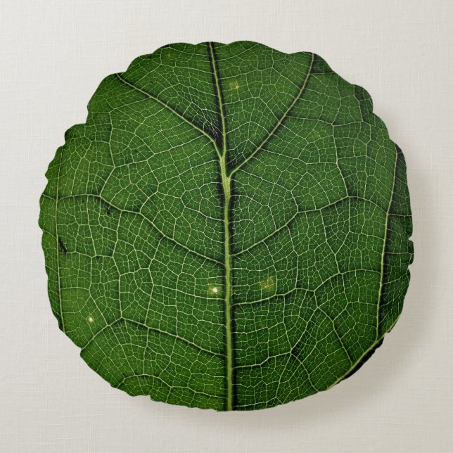 Coussins Ronds Close up photo of leaf (Devant)