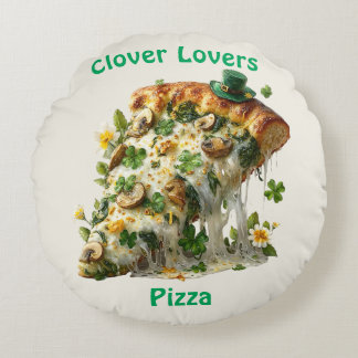 Coussins Ronds Clover Lovers Pizza St. Patrick’s Day