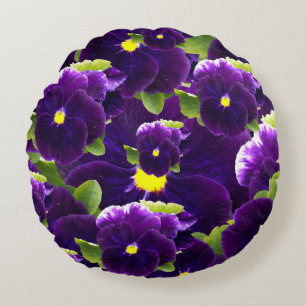 Coussins Ronds Clusters de Pansy Profond Violet : Beauté majestue