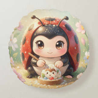 Coussins Ronds Coccinelle et le royaume de nectar caché.8