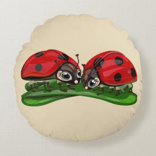 Coussins Ronds Coccinelles