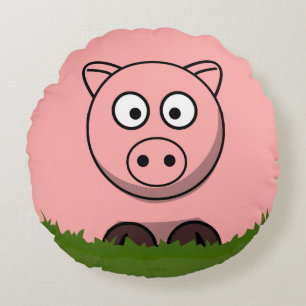 Coussins Ronds Cochon rond de bulle de dessin