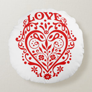 Coussins Ronds Coeur d'amour Fancy Rouge