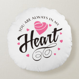Coussins Ronds Cœur d'amour romantique