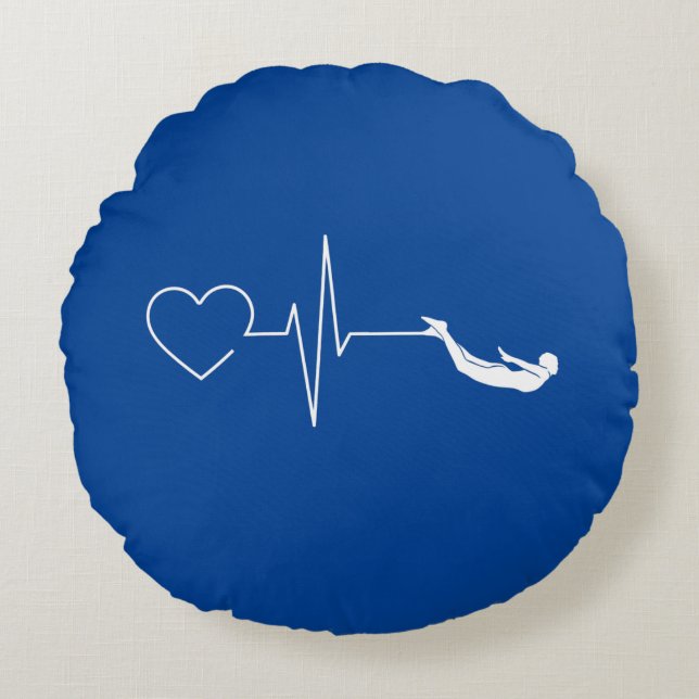 Coussins Ronds Coeur de natation (Devant)