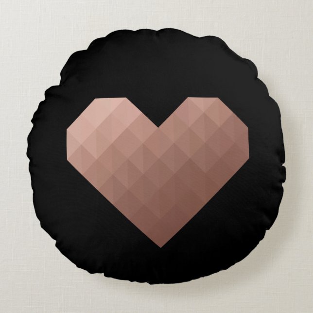 Coussins Ronds Coeur d'or rose moderne géométrique chic (Devant)