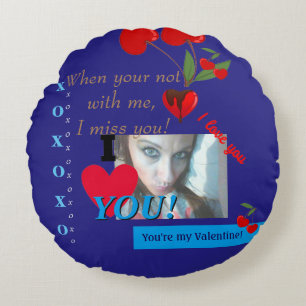 Coussins Ronds Coeur I vous photo d'ami de jour de Valentines