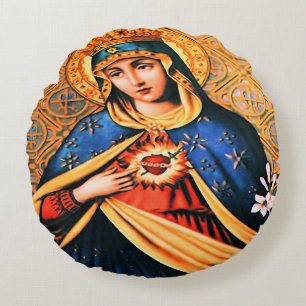 Coussins Ronds Coeur immaculé de Marie