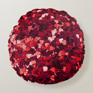 Coussins Ronds Coeur Parties scintillant rouge : Texture minimali