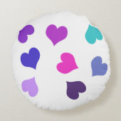Coussins Ronds Coeurs colorés mignons (Dos)