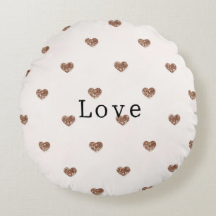 Coussins Ronds Cœurs d'amour scintillants cassonade Saint-Valenti