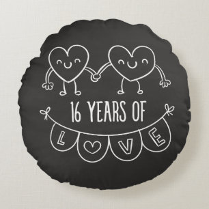 Coussins Ronds Coeurs de calèche-cadeaux du 16e anniversaire