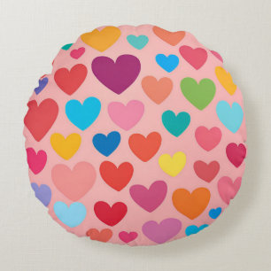 Coussins Ronds Coeurs de la Saint Valentin