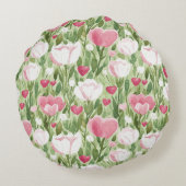 Coussins Ronds Coeurs floraux roses (Dos)
