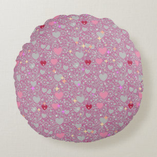 Coussins Ronds Coeurs rayonnants Motif 01 Lgrey BG