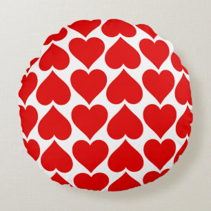 Coussins Ronds Coeurs rouges Motif, Romantique, Amour