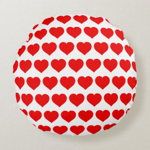 Coussins Ronds Coeurs rouges romantique simple
