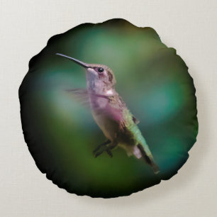 Coussins Ronds Colibri à gorge rubis - Photo originale