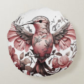 Coussins Ronds Colibri mignon sur Twig (Dos)