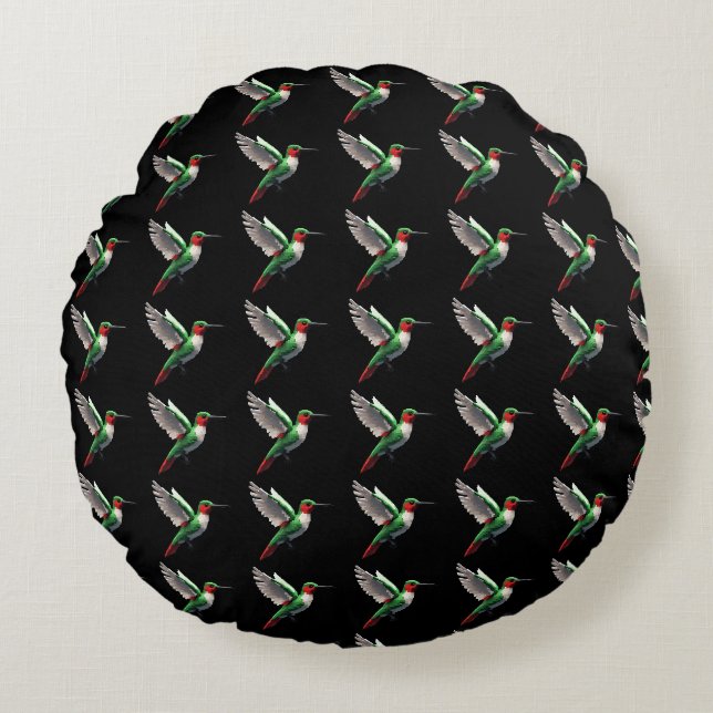 Coussins Ronds Colibri vert (Devant)