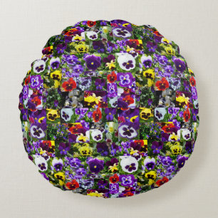 Coussins Ronds Collage de photos Pansy : Kaleidoscope de la beaut