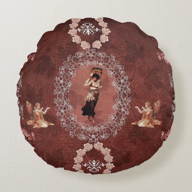 Coussins Ronds Collage Vintage (Devant)