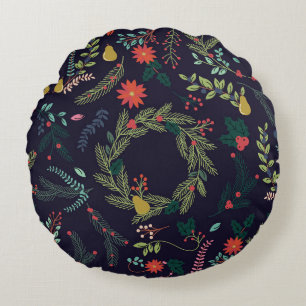 Coussins Ronds Collection de style Vintage main tiré Noël H