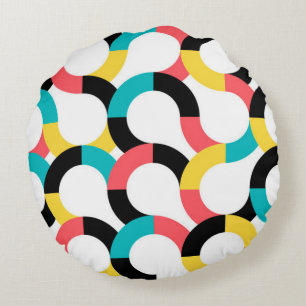 Coussins Ronds Coloré, tendance, gai, fun moderne géométrique