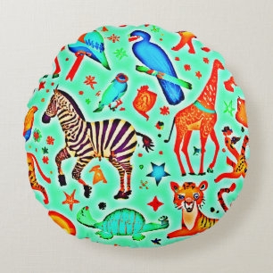 Coussins Ronds Colorée Wild Wonder Animal Kingdom