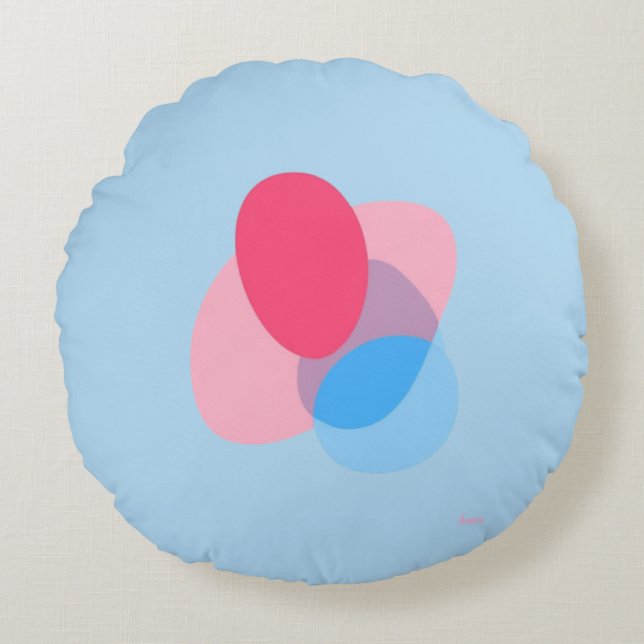 Coussins Ronds Colorful Abstract Throw Pillow (Devant)