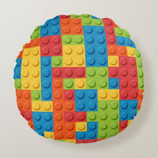 Coussins Ronds colorful bricks kids pattern (Devant)