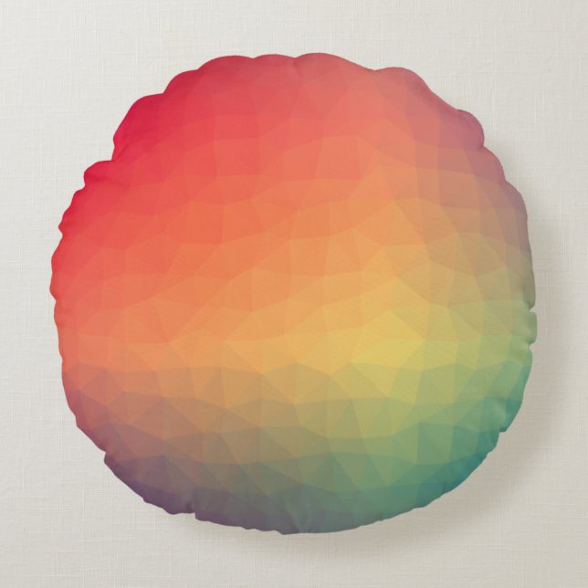 Coussins Ronds Colorful rainbow gradient geometric (Devant)