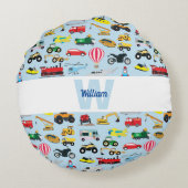 Coussins Ronds Colorful Transport & Véhicules Enfants Motif (Dos)