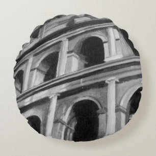 Coussins Ronds Colosseum romain avec les dessins architecturaux