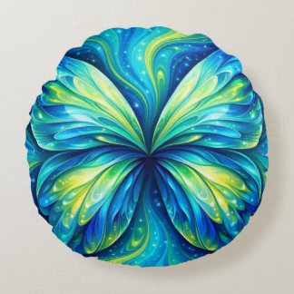 Coussins Ronds Colourful Blue, Yellow, Black Round Pillow