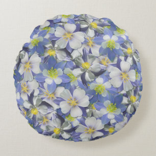Coussins Ronds Columbines Motif sans couture