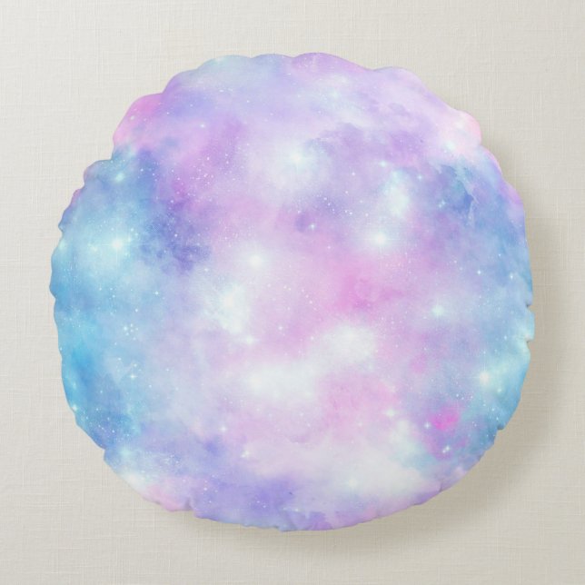 Coussins Ronds Conception 4 de la série Painted Galaxy (Devant)