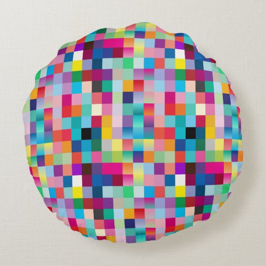 Coussins Ronds Conception colorée multi (Dos)