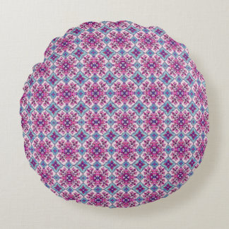Coussins Ronds Conception de carrelage rose et bleu