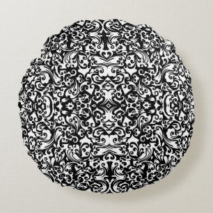 Coussins Ronds Conception de fond fluide noir transparent mignon