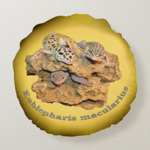 Coussins Ronds Conception de gecko de léopard pour tous !